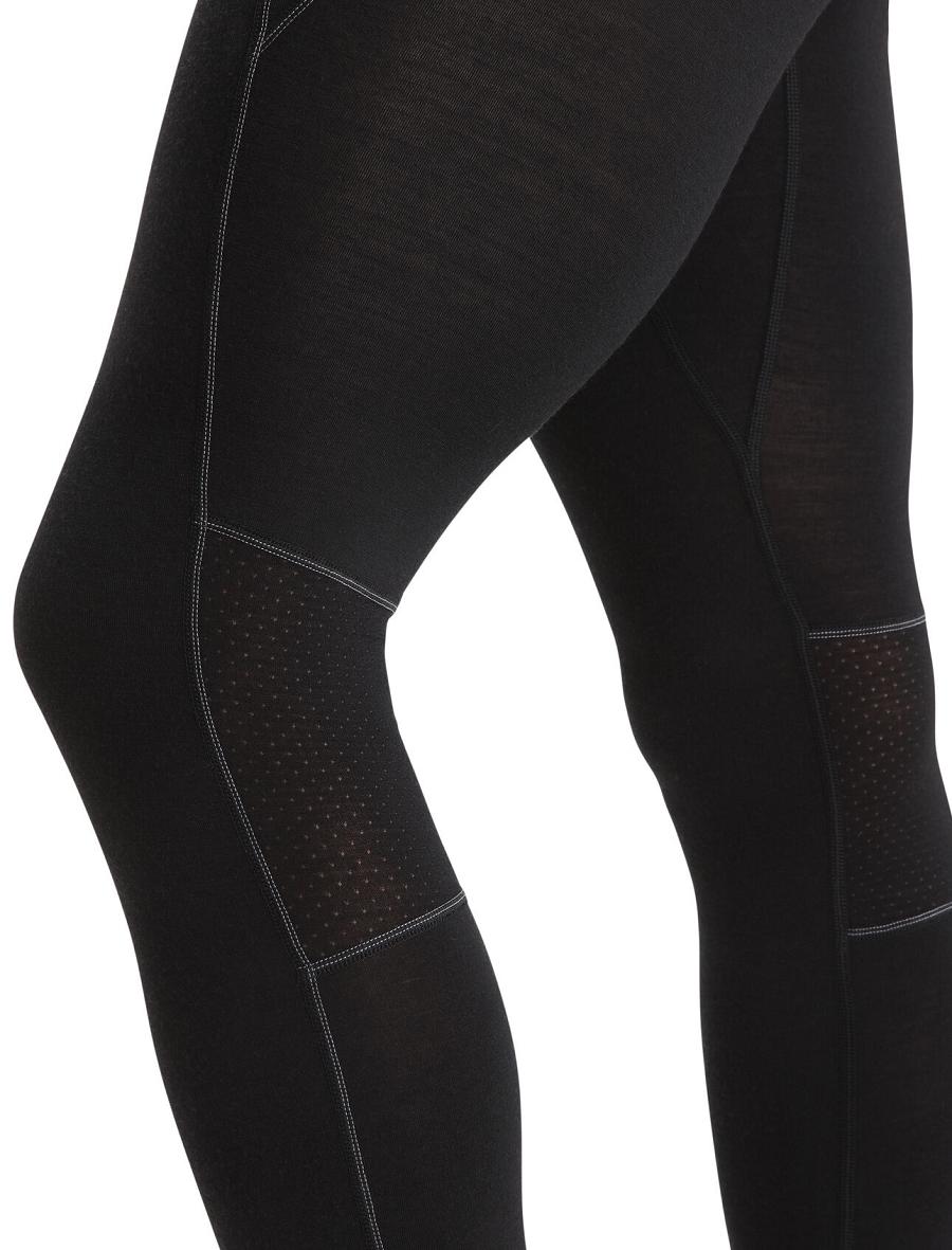 Icebreaker BodyfitZone™ Merino 150 Zone Thermal Leggings Miesten Base Layers Mustat | FI 1399XYUF